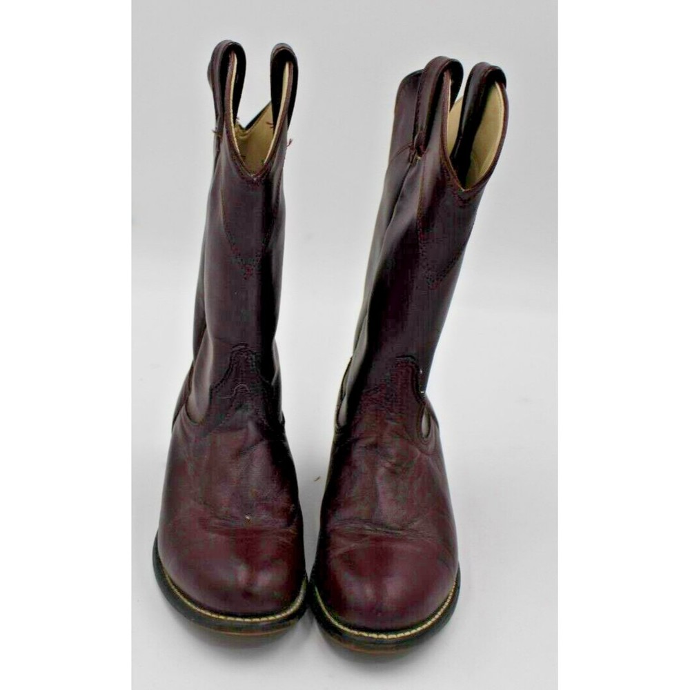 Laredo Burgundy Leather Roper Cowboy Boots Womens Siz… - Gem